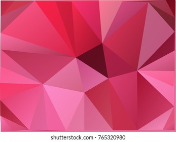 Pink polygonal illustration, which consist of triangles. Geometric background in Origami style with gradient. Triangular design