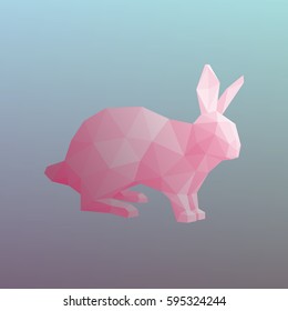 Pink polygonal rabbit.