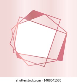 Pink Polygonal Triangle Background Border Frame Design