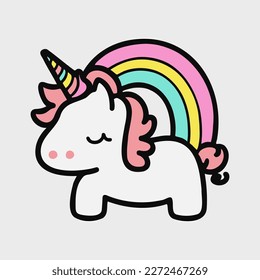 Pony rosado sobre un fondo de arco iris.