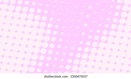 Pink pop art background in comics style with halftone dots design, vintage kitsch vector backdrop with isolated dots