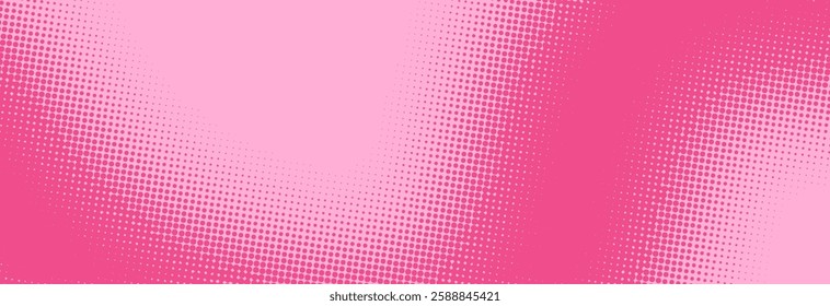 Pink pop art background in retro comics style with halftone dots design, vector illustration EPS10