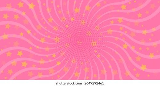 Pink pop art, retro design, stripes mockup. Vector illustration