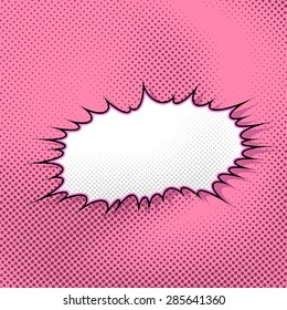 Pink pop-art style abstract explosion cloud. Vector illustration