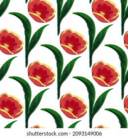 Pink Poppy Marker Vector Seamless Pattern. Rose Romantic Paper Texture. Red and Blue Abstract Drawing Template. Blossom Decorative Illustration.