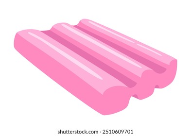 Ilustración vectorial plana de paleta rosa que muestra un dulce postre congelado con colores degradados suaves con varios tonos rojos sobre un fondo blanco