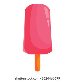 Picolé rosa refrescante em um dia quente de verão, perfeito para bater o calor
