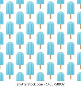 Pink popsicle seamless pattern vector illustration. Ice cream popsicle with shadow seamless background, pattern for textile, fabric, wrapping paper, wallpaper, packaging. Vector EPS 10.