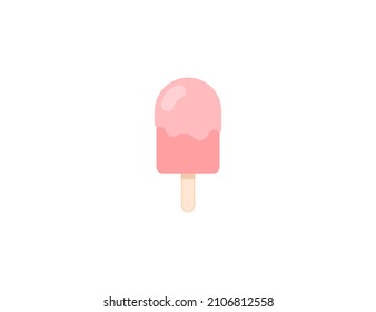Icono aislado del vector de la pala rosa. Ilustración de Emoji. Emoticono vectorial de helado