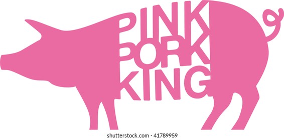 pink pork design sign