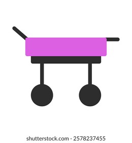 Pink portable flatbed transport cart vector design