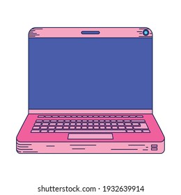 pink portatil icon on white