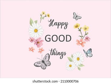 pink positive quote hand drawn design vector