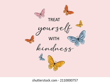 pink positive quote hand drawn design vector