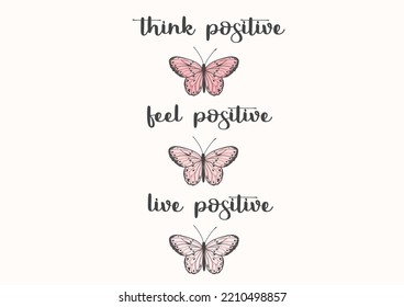 pink positive quote hand drawn vector 