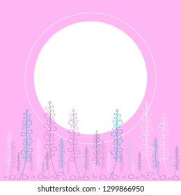 Pink postcard with herbs