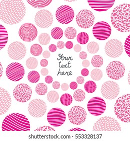Pink postcard with polka dot.