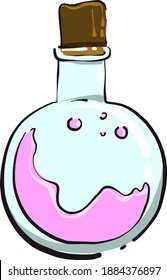 Pink potion , illustration, vector on white background