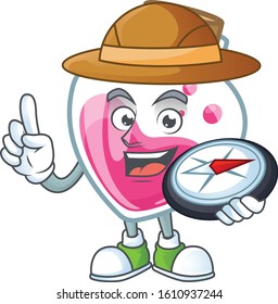 Pink potion stylized Explorer having a compass