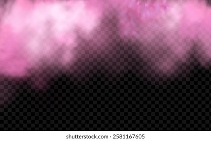 Pink powder dust with glittering shimmering swirls, shiny glitter design. Magical motion, sparkling lines on a black background.