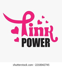Pink Power -Breast Cancer SVG T-Shirt Design svg