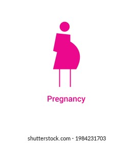 pink pregnant woman icon flat style isolated on white background