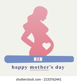 Pink Pregnant Woman Illustration for Mothers Day