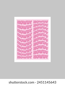 Pink Preppy Aesthetic Canvas Poster: Cheetah Howdy Girls Wall Art Print