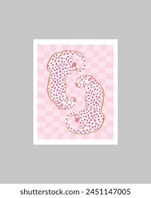 Pink Preppy Aesthetic Canvas Poster: Cheetah Howdy Girls Wall Art Print