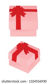 Pink present. vector illustration