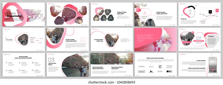 Pink presentation templates elements on a white background. Vector infographics. Use in Presentation, flyer and leaflet, corporate report, marketing, advertising, annual report, banner.