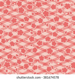 Pink pretty tablecloth with sakura. Seamless pattern