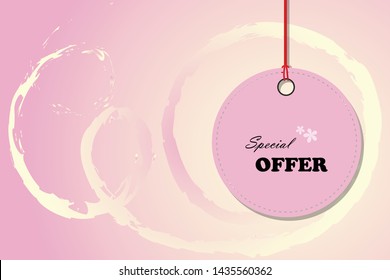 Pink price tag special offer design