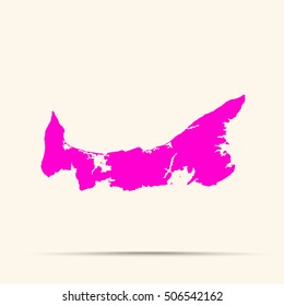 Pink Prince Edward Island Map Illustration