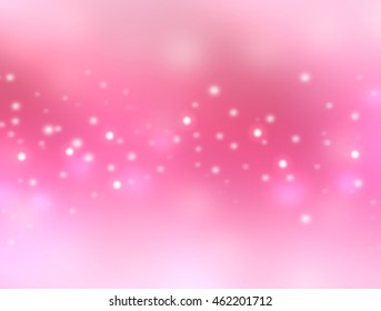Pink princess background. Magic Happy Holidays lights sparkling pixie dust background stardust. Purple pink love fairy tale postcard concept. Vector princess pink background.