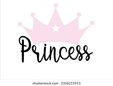 pink princess crown vector design