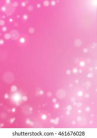 Pink princess vector background. Vector princess party background. Magic star dust pink concept. Girl pink vector wallpaper with stardust and shiny stars. Abstract bright decoration.