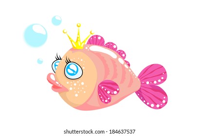 Pink Princess-fish in the crown