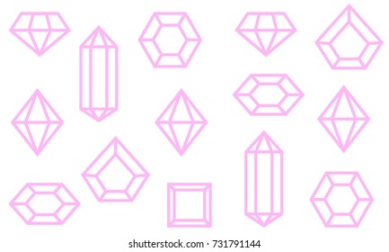 Pink print crystals for T-shirt. Vector illustration