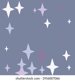 Pink Print Stars White Santa Design Pic. Pastel Four-pointed Sky Blue Magic Pattern. Holiday Indigo Night Christmas Color Winter Wallpaper. New Year Purple Dark Violet Mystery Wallpaper.