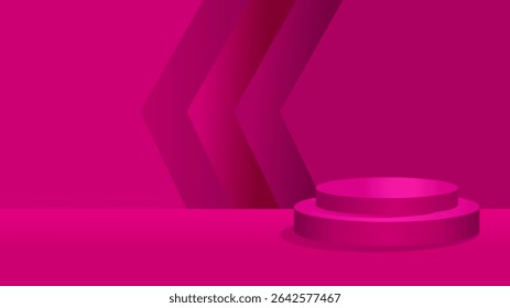 Pink product mockup scene with abstract background background, template, banner– vector illustration
