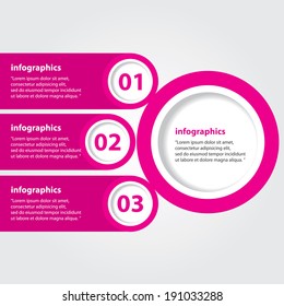 pink progress paper banners / can be used for infographics / numbered banners / horizontal cutout lines / graphic or website layout vector