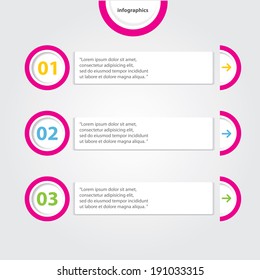 pink progress paper banners / can be used for infographics / numbered banners / horizontal cutout lines / graphic or website layout vector