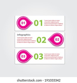 pink progress paper banners / can be used for infographics / numbered banners / horizontal cutout lines / graphic or website layout vector