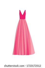 Pink prom dress. vector illustration