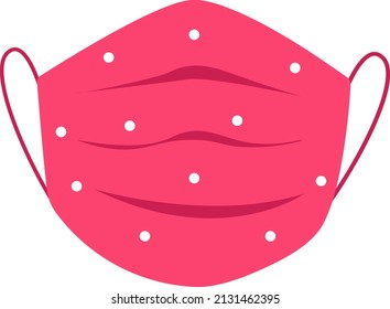 rosafarbene Schutzmaske, Illustration, Vektorgrafik auf weißem Hintergrund.