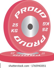 PINK PROUD COMPETITION WEIGHT PLATES SET 25 kg