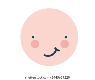 Pink proud round Love Emoji Icon. Object Symbol flat Vector Art. Cartoon element for web design, poster, greeting card, valentines Day, wedding