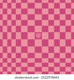 Pink psychedelic checkerboard pattern. Visually striking design featuring in pastel rose colors, trippy geometric shapes. Optical illusions, girly style, valentine day background vector for love card
