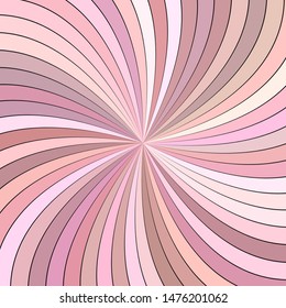 Pink psychedelic geometrcial spiral stripe background - vector curved ray design